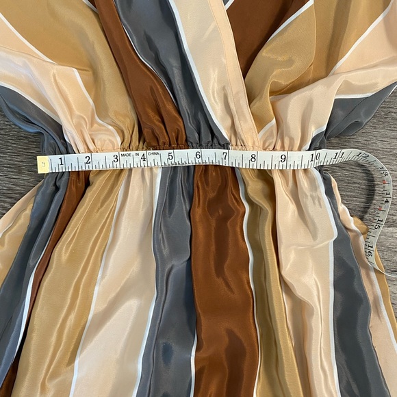 Vintage striped wrap front midi dress - Picture 11 of 13